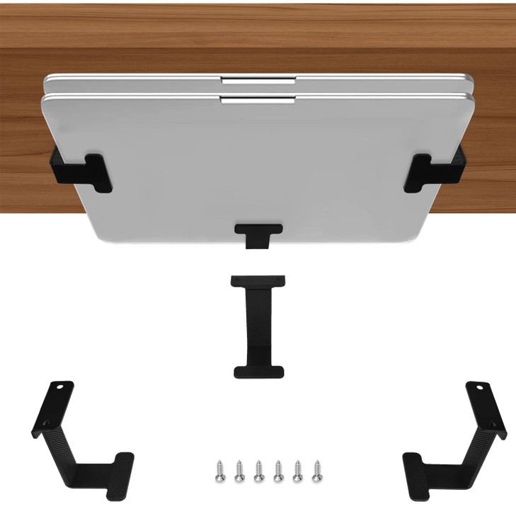 IFCASE Metal Under Desk Shelf Mount Holder for Laptop Xbox Series S Xbox One SX PS4 SlimPro Desktop Mini PC Wireless Amp