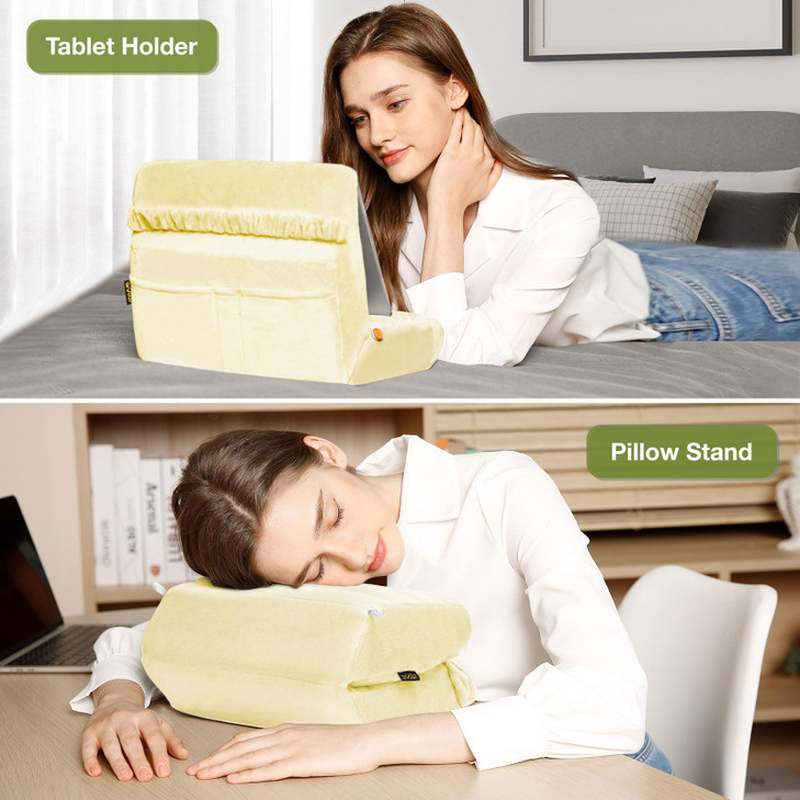 MOSISO Tablet Pillow StandSoft Tablet Holder for LapTablet Soft Pad Dock with PocketsStylus Slot4 Viewing Angles Compati