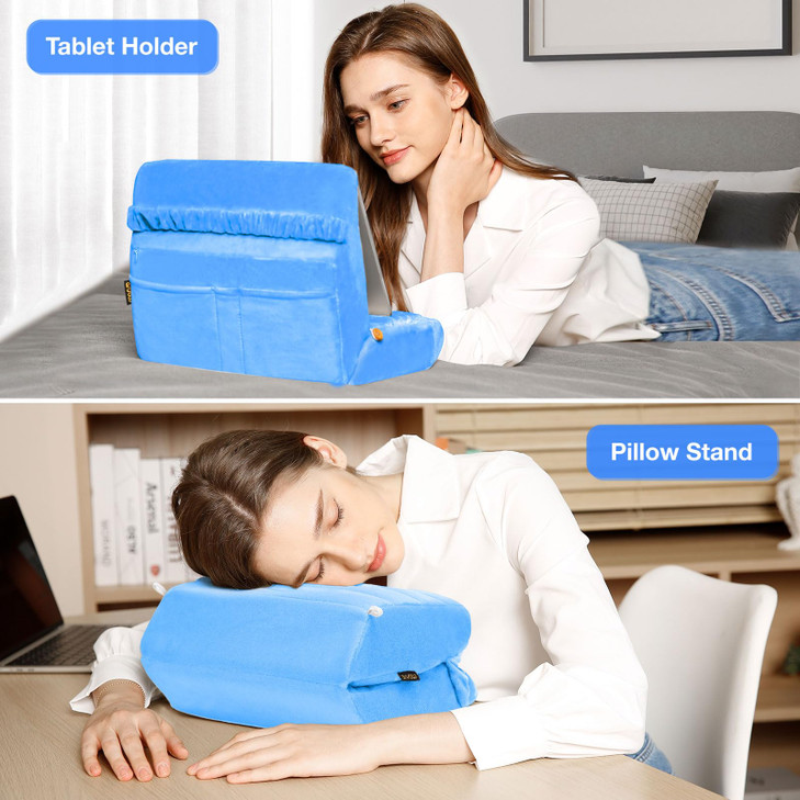 MOSISO Tablet Pillow StandSoft Tablet Holder for LapTablet Soft Pad Dock with PocketsStylus Slot4 Viewing Angles Compati