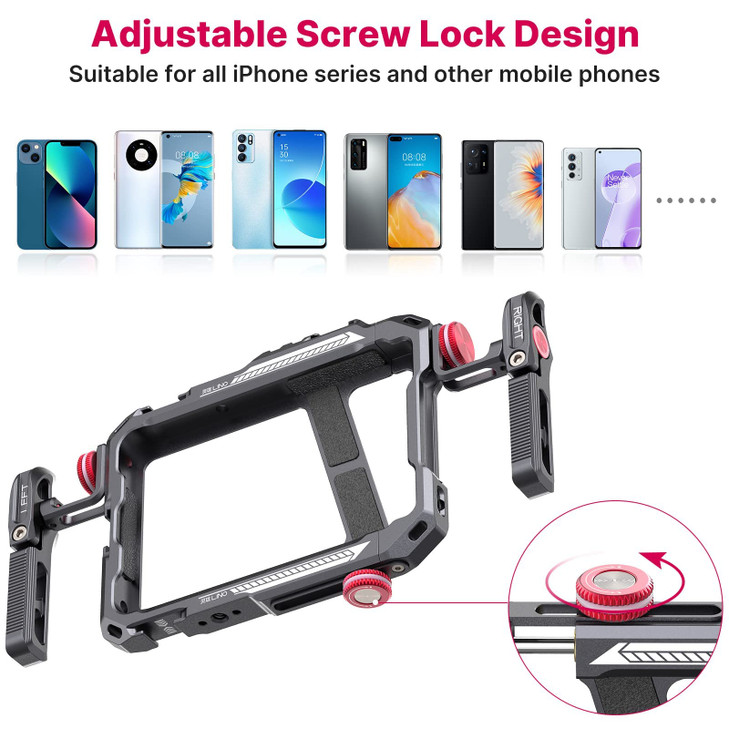 ULANZI Smartphone Video Rig with Handle LINO Filmmaking Case Aluminum Alloy Phone Video Stabilizer Grip Tripod Mount for