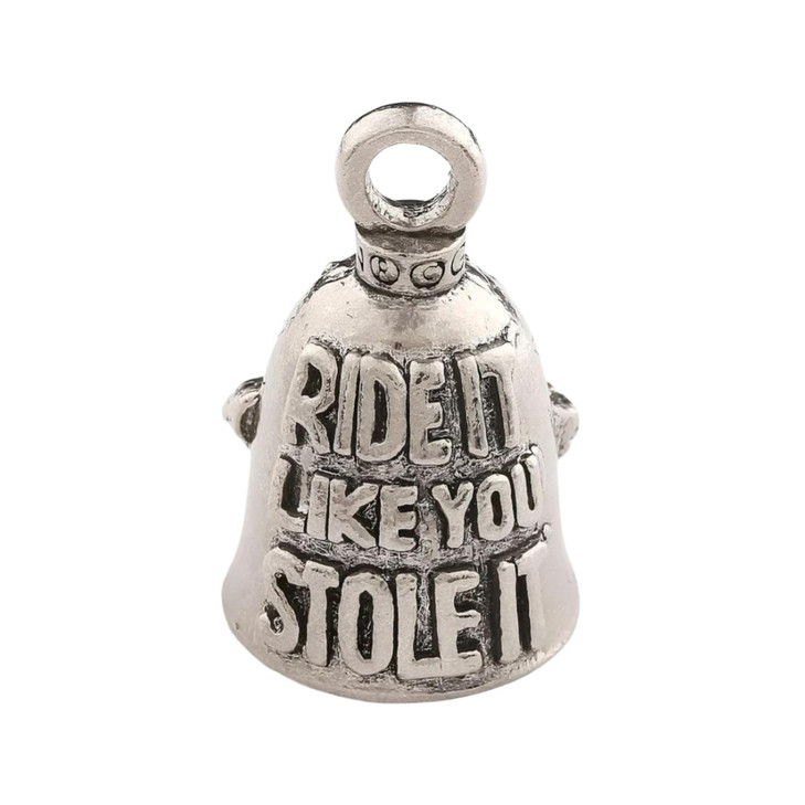 Guardian Bell Ride It Like You Stole It wKeyring Black Velvet Gift Bag Motorcycle Bell LeadFree Pewter Good Luck Gift