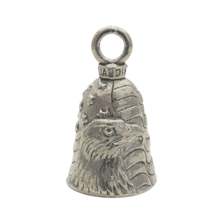 Guardian Bell Bald Eagle Good Luck Bell wKeyring Black Velvet Gift Bag Motorcycle Bell LeadFree Pewter Good Luck Gift to