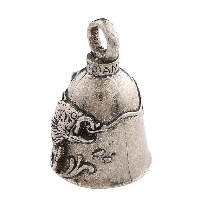 Guardian Bell Bass Fish Good Luck Bell wKeyring Black Velvet Gift Bag Motorcycle Bell LeadFree Pewter Good Luck Gift to