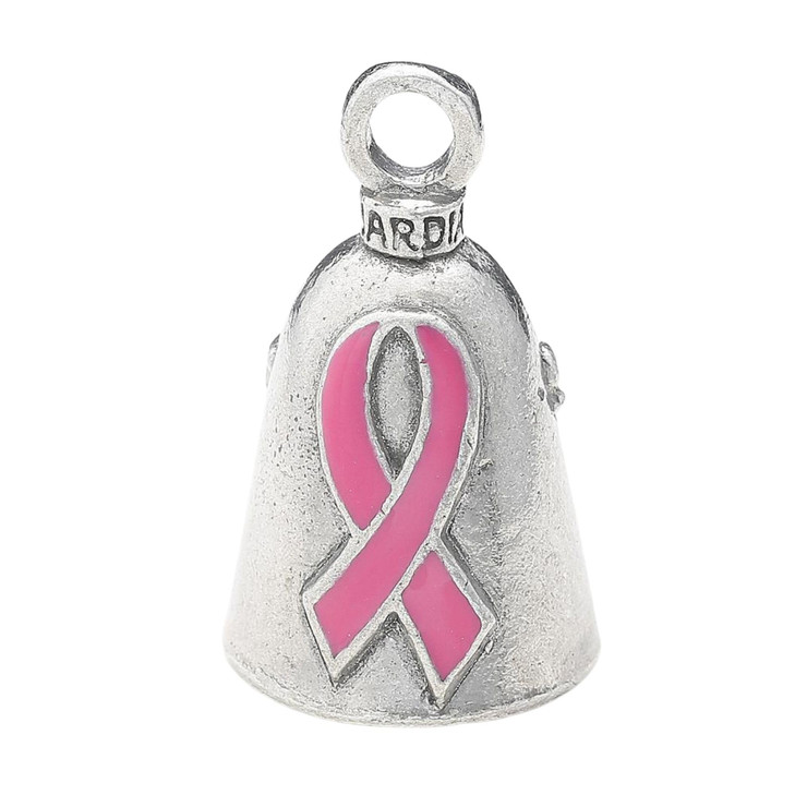 Guardian Bell I Support The Cause Pink Good Luck Bell wKeyring Black Velvet Gift Bag Motorcycle Bell LeadFree Pewter Goo