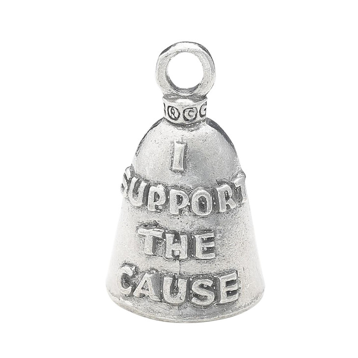 Guardian Bell I Support The Cause Pink Good Luck Bell wKeyring Black Velvet Gift Bag Motorcycle Bell LeadFree Pewter Goo