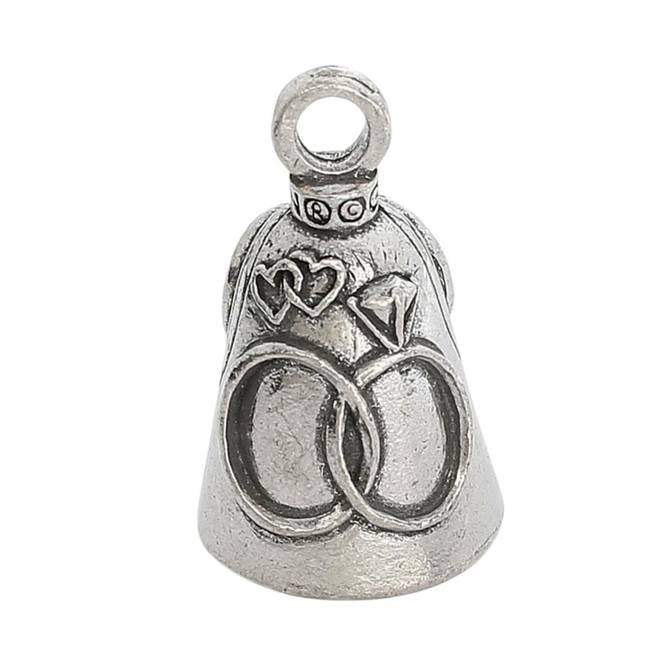 Guardian Bell Wedding Good Luck Bell wKeyring Black Velvet Gift Bag Motorcycle Bell LeadFree Pewter Good Luck Gift to Fr