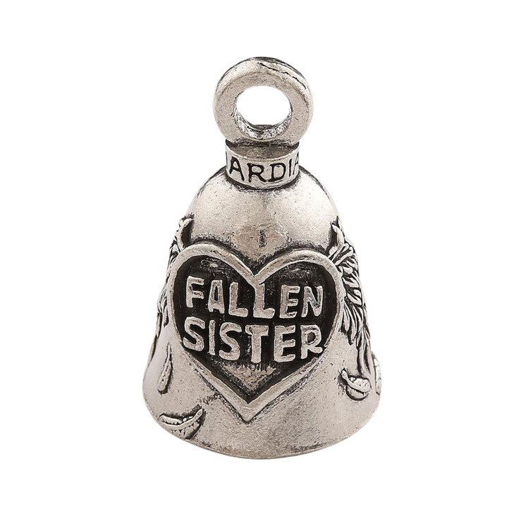 Guardian Bell Fallen Sister Good Luck Bell wKeyring Black Velvet Gift Bag Motorcycle Bell LeadFree Pewter Good Luck Gift