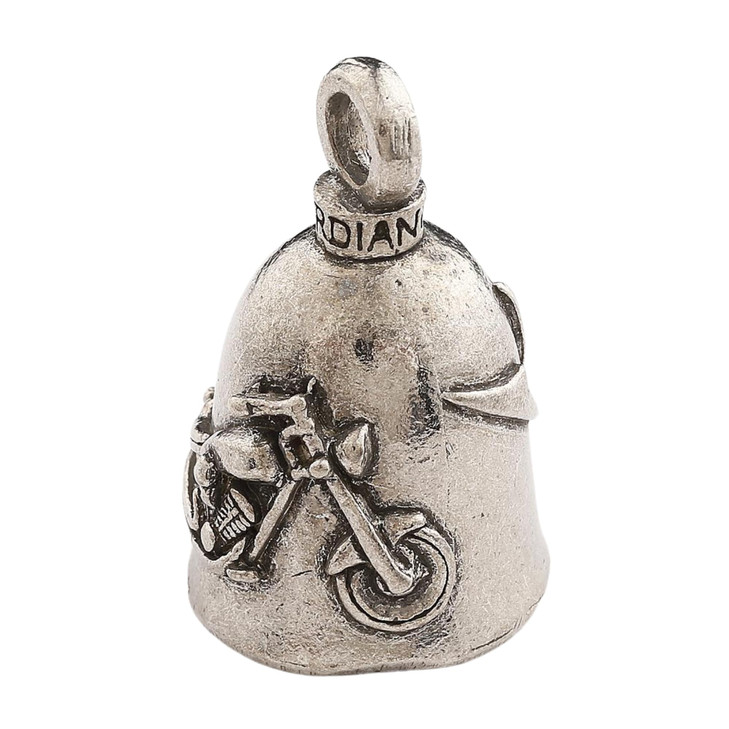 Guardian Bell Chopper Motorcycle Good Luck Bell wKeyring Black Velvet Gift Bag Motorcycle Bell LeadFree Pewter Good Luck