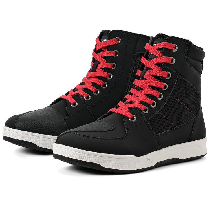 BORLENI Motorcycle Riding Shoes Road Street Motocross Protective Boots for Men Casual Breathable Powersports Shoes Black