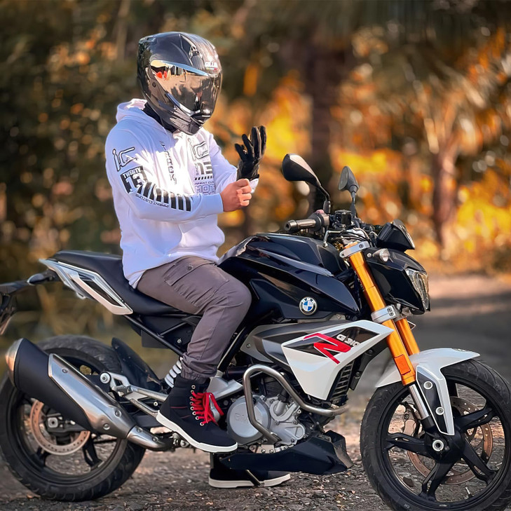BORLENI Motorcycle Riding Shoes Road Street Motocross Protective Boots for Men Casual Breathable Powersports Shoes Black