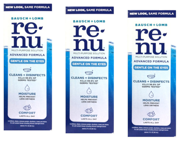Renu MultiPurpose Contact Lens Solution Travel Size2 Fl Oz Pack of 3