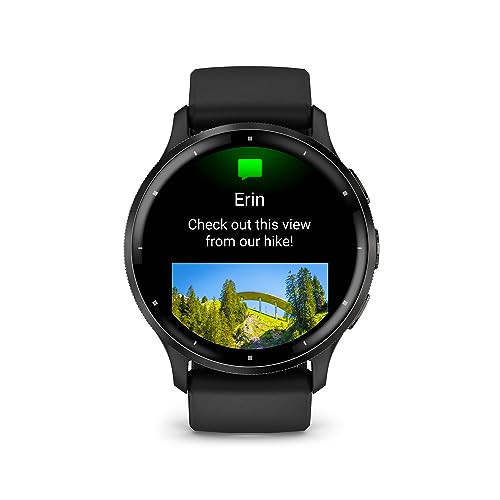 Garmin Venu 3 Slate Stainless Steel Bezel 14Inch AMOLED Touchscreen Display Smart Watch with 45mm Black Case and Silicon