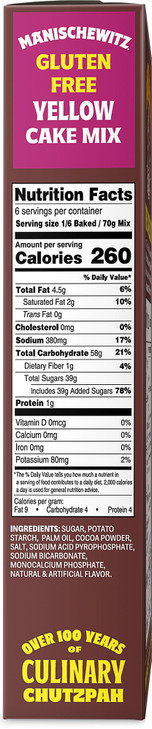 Manischewitz Gluten Free Yellow Cake Mix With Fudge Frosting 15oz 2 Pack Grain Free Kosher for Passover Baking Pan Inclu