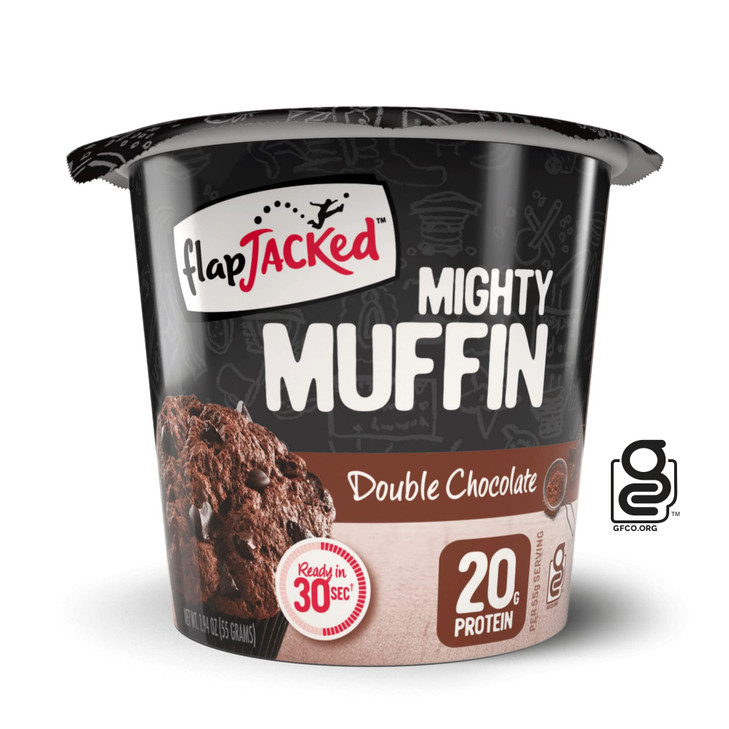 FlapJacked Mighty Muffins GlutenFree Double Chocolate 194 Ounce Pack of 12