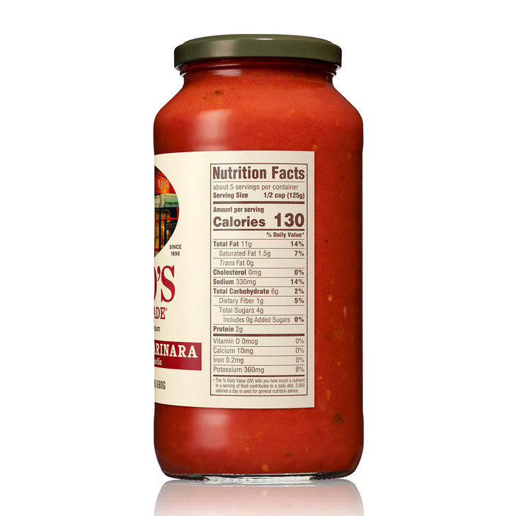 Raos Homemade Tomato Sauce Sensitive Formula 24 oz Pasta Sauce Carb Conscious Keto Friendly All Natural Premium Quality