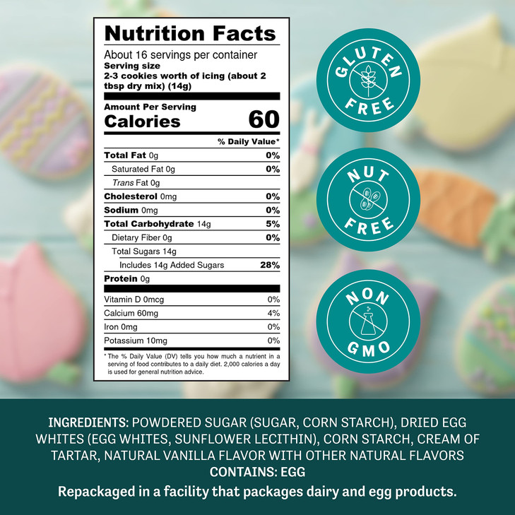 Judees Gluten Free Royal Icing Mix Easy Mixing with Meringue Powder For Sugar Cookie Decorating Cookie Icing Gluten Free