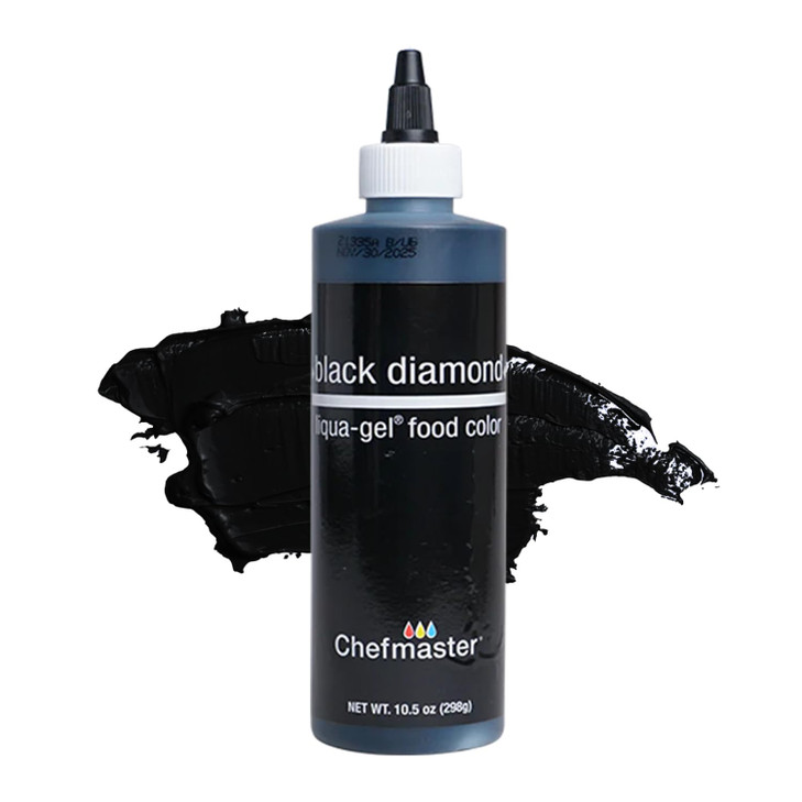 Chefmaster Black Diamond LiquaGel Food Coloring Vibrant Color ProfessionalGrade Dye for Icing Frosting Fondant Baking De