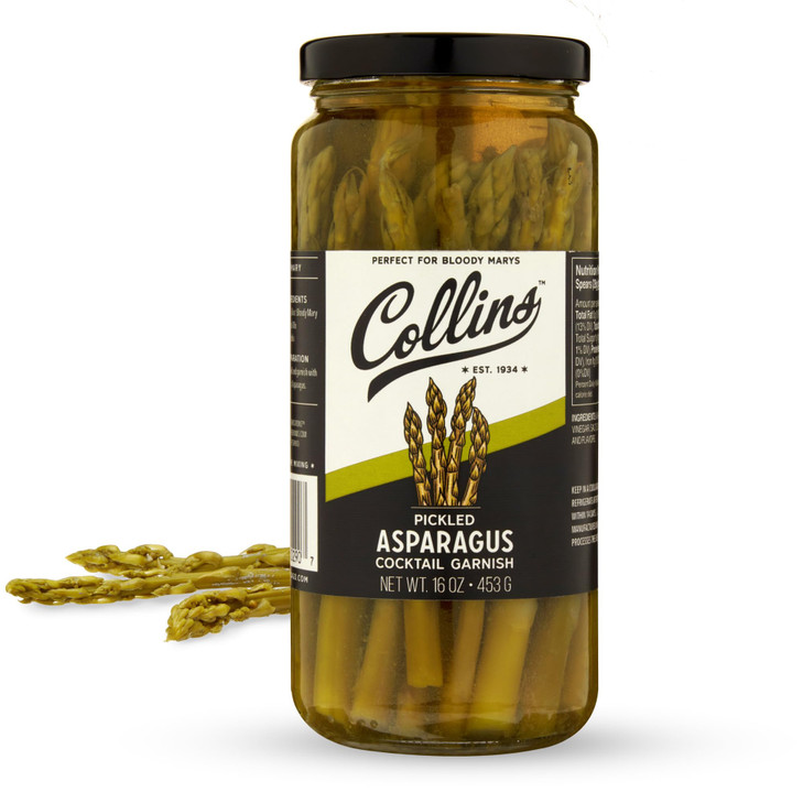 Collins Gourmet Pickled Asparagus Premium Garnish for Cocktails Bloody Mary Salads Meat and Cheese Trays Asparagus Spear