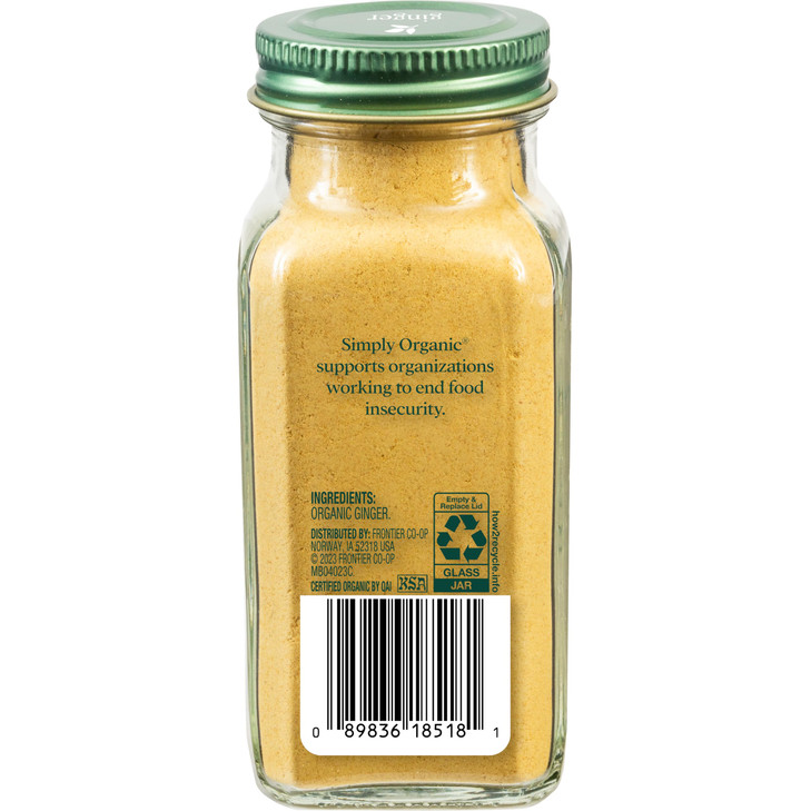 Simply Organic Ground Ginger Root 164 Ounce Non ETO Non Irradiated Non GMO Complements Both Sweet Savory Dishes