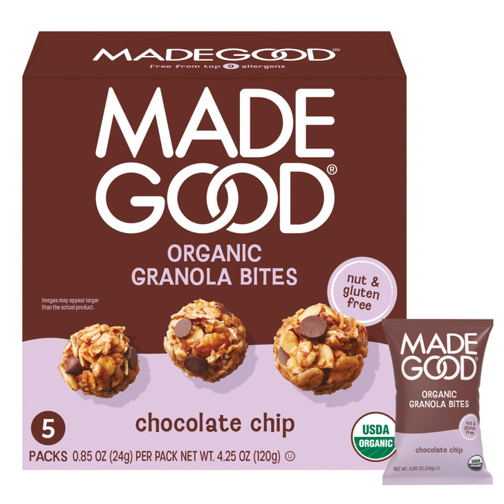MadeGood Organic Chocolate Chip Granola Bites 5ct x 085oz