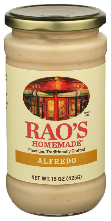 Raos Homemade Alfredo Sauce 15 oz Creamy Pasta Sauce Premium Quality Blend of Parmesan Romano Cheese Cream and Butter
