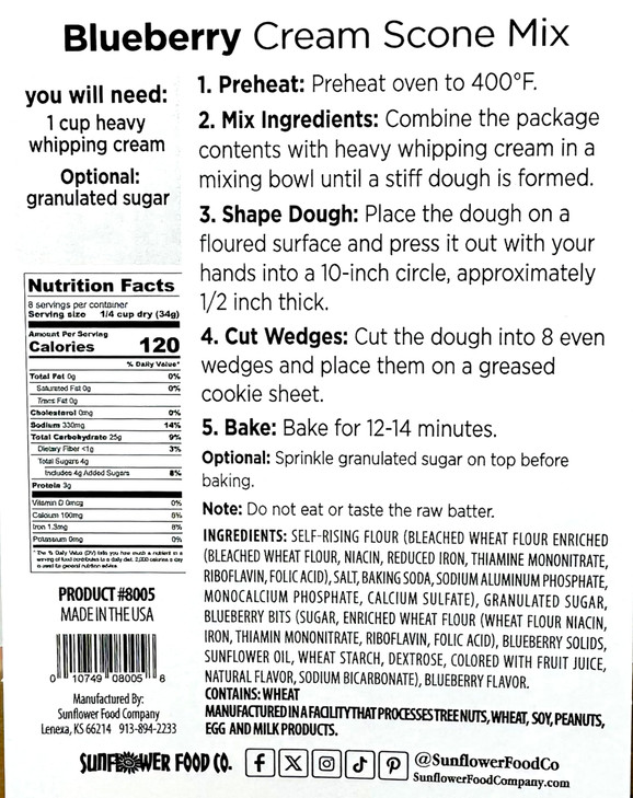 Rabbit Creek Blueberry Cream Scone Mix Blueberry Scones Baking Mix Rabbit Creek Baking Mix 915 Ounce