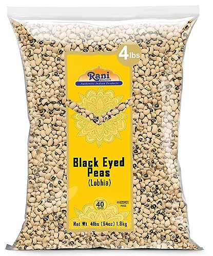 Rani Black Eyed Peas Dried Cowpeas Lobhia 64oz 4lbs 181kg Bulk All Natural Vegan Kosher Gluten Friendly Product of USA