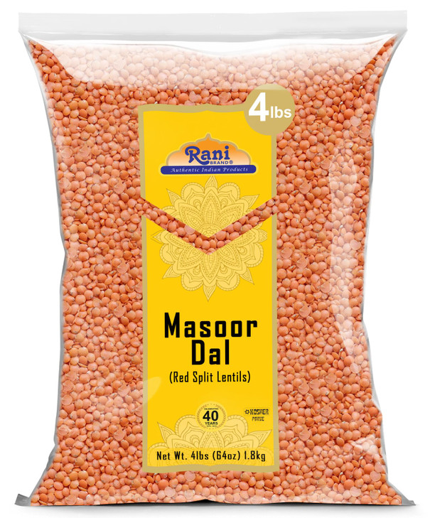 Rani Masoor Dal Indian Red Lentils Split Gram 64oz 4lbs 181kg Bulk All Natural Gluten Friendly NONGMO Kosher Vegan India