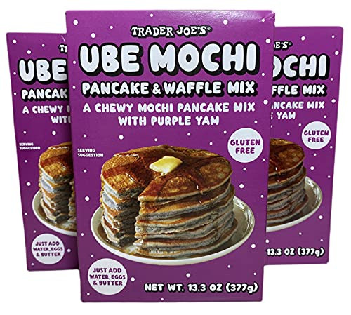 Trader Joes Ube Mochi Pancake Waffle Mix Pack of 3