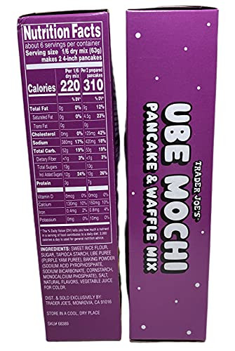 Trader Joes Ube Mochi Pancake Waffle Mix Pack of 3