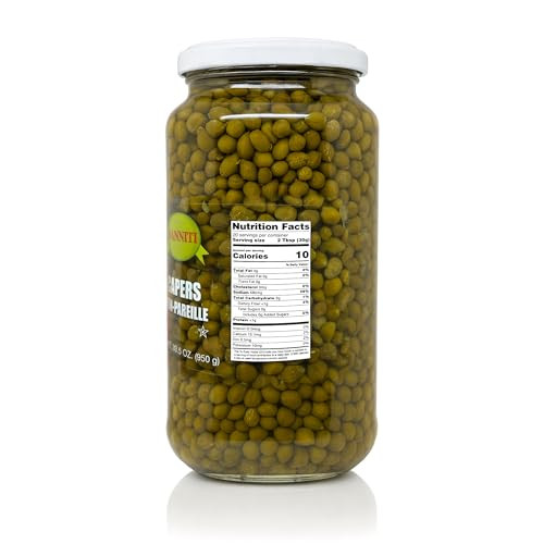 Sanniti Spanish Non Pareil Capers in Vinegar and Salt Brine 335 oz