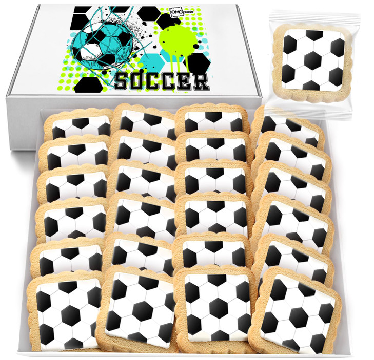 Soccer Themed Cookies Bulk Individually Wrapped 24 Decorated Party Favors Sugar Cookie