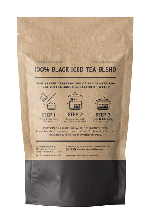 The Southern Standard Organic Iced Tea Bags 100 Black Tea Blend No Microplastics 50 XL Bags lb Makes 25 Gallons