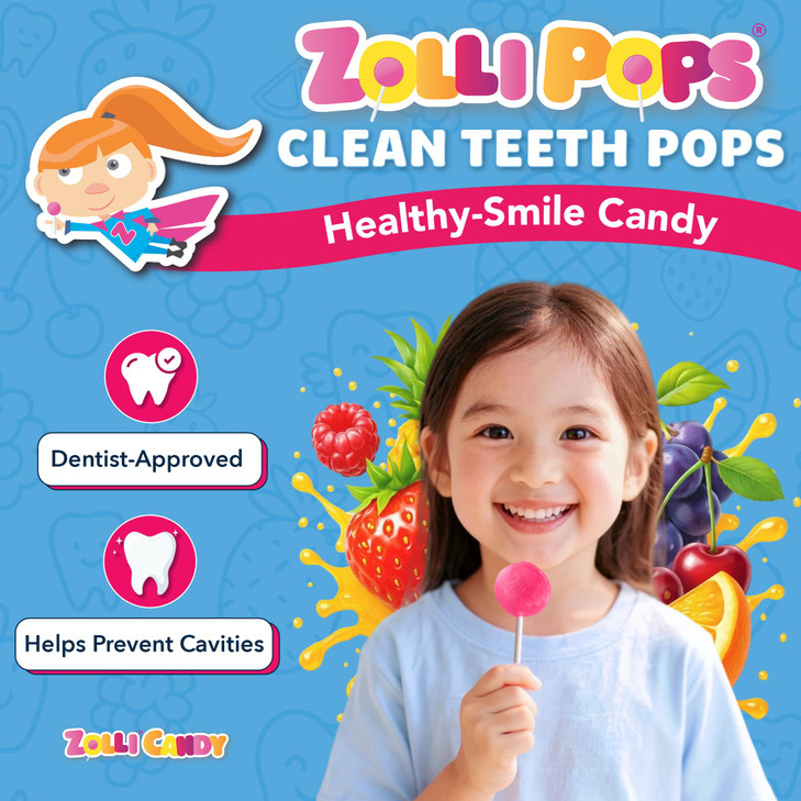 Zollipops Clean Teeth Pops Sugar Free Candy with Xylitol DyeFree Lollipops Keto DiabeticFriendly DentistApproved Treats