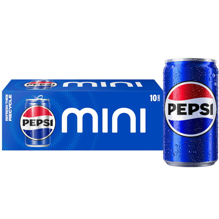 Pepsi Soda 75 Ounce Mini Cans 10 Pack Packaging May Vary