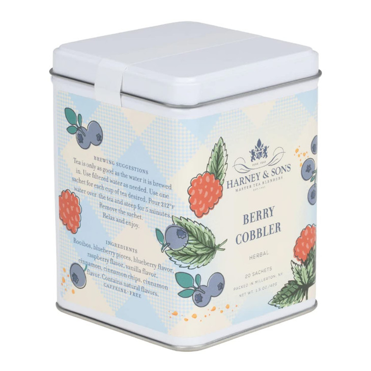 Harney Sons Berry Cobbler Tea Tin of 20 sachets Rooibos with Fruit Flavors