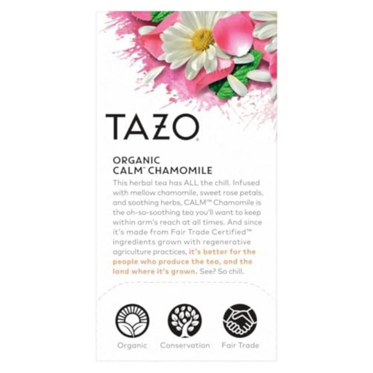 TAZO Calm Chamomile Herbal Tea Bags Caffeine Free Blend 16 Total Tea Bags