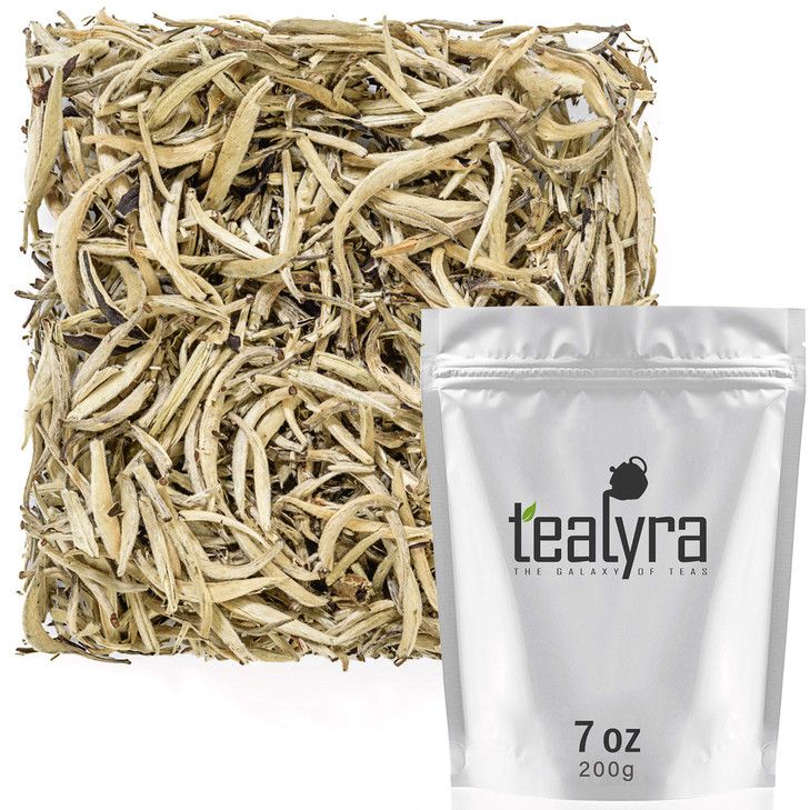 Tealyra Imperial Yunnan Silver Needle White Loose Leaf Tea Top Chinese White Tea Caffeine Level Low 200g 7ounce