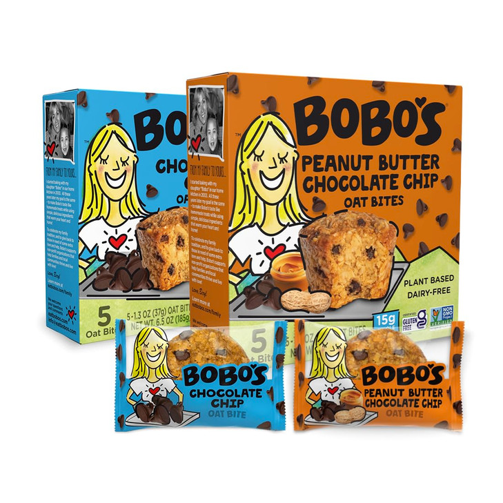 Bobos Bites Chocolate Variety Pack 15 Chocolate Chip 15 Peanut Butter Chocolate Chip