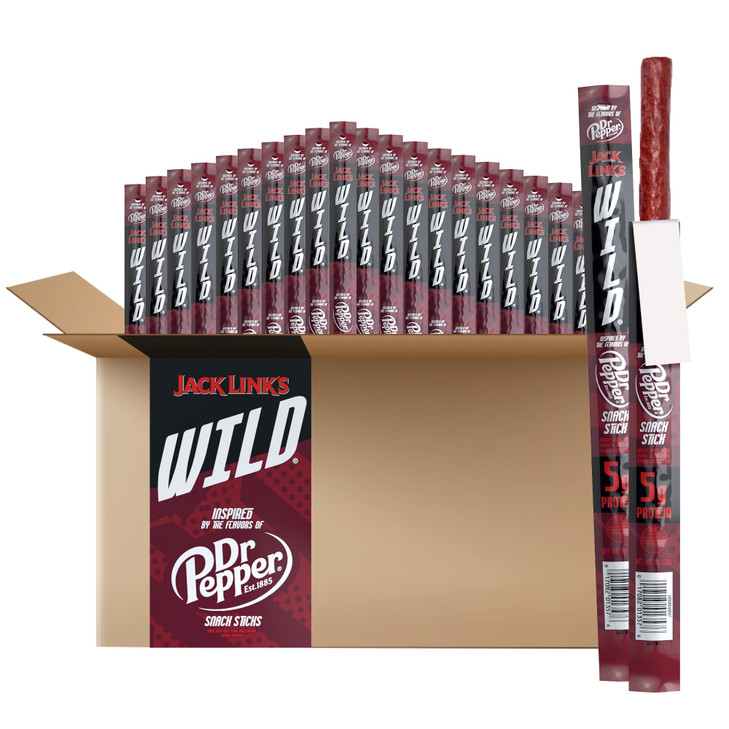 Jack Links WILD Snack Sticks Dr Pepper Inspired Flavors Protein Snack Sticks with 5g of Protein per Serving Keto Friendl