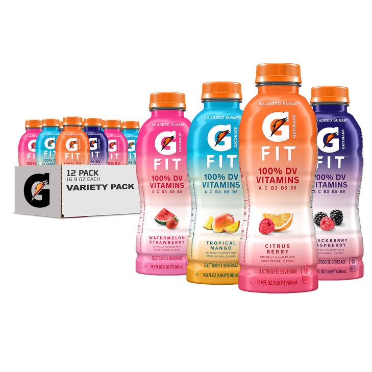 Gatorade Fit Electrolyte Beverage Healthy Real Hydration New 20 4 Flavor Variety Pack 169oz Bottles 12 Pack