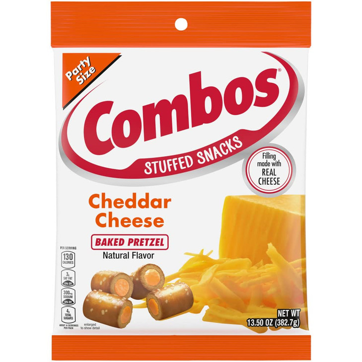 Combos Cheddar Cheese Baked Pretzel Snacks 135 Oz Bag 135 Oz
