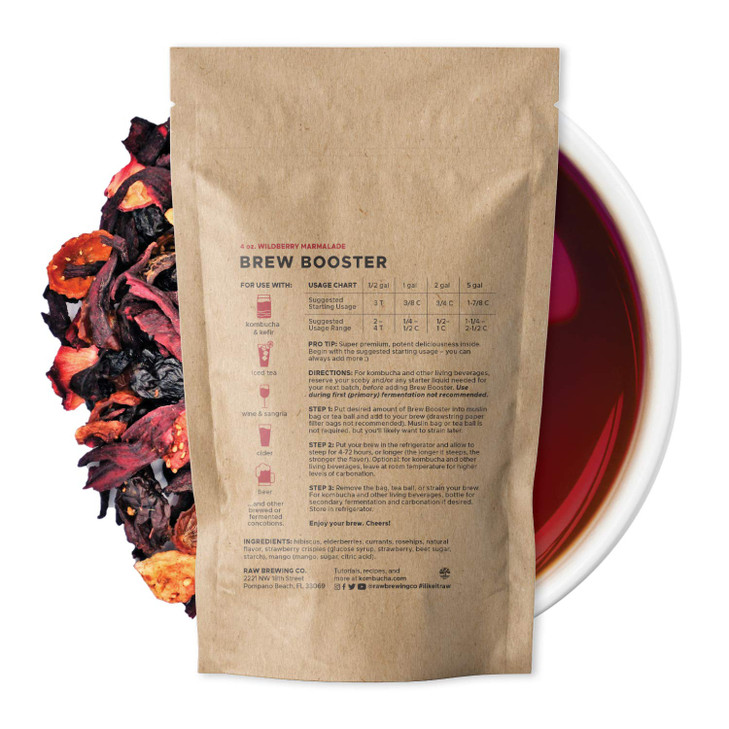 Kombuchacom Wildberry Marmalade BREW BOOSTER Super Premium Elderberry Currant Strawberry Blend w Hibiscus Botanicals for