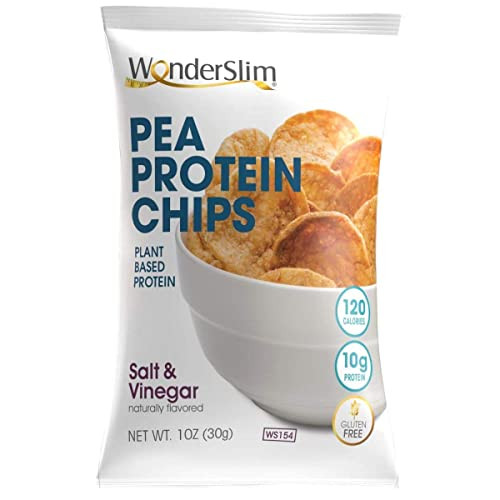 Wonderslim Pea Protein Chips Salt Vinegar 10g Plant Protein 120 Calories Low Carb Low Sugar Vegan Options Healthy Chips