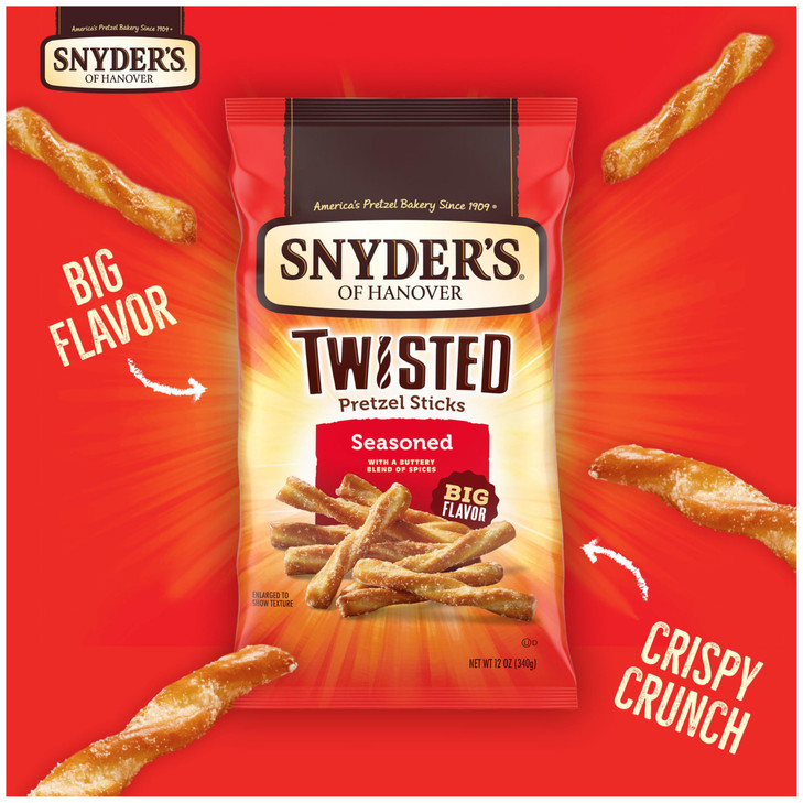 Snyders of Hanover Seasoned Twisted Pretzel Sticks 12 Oz Bag