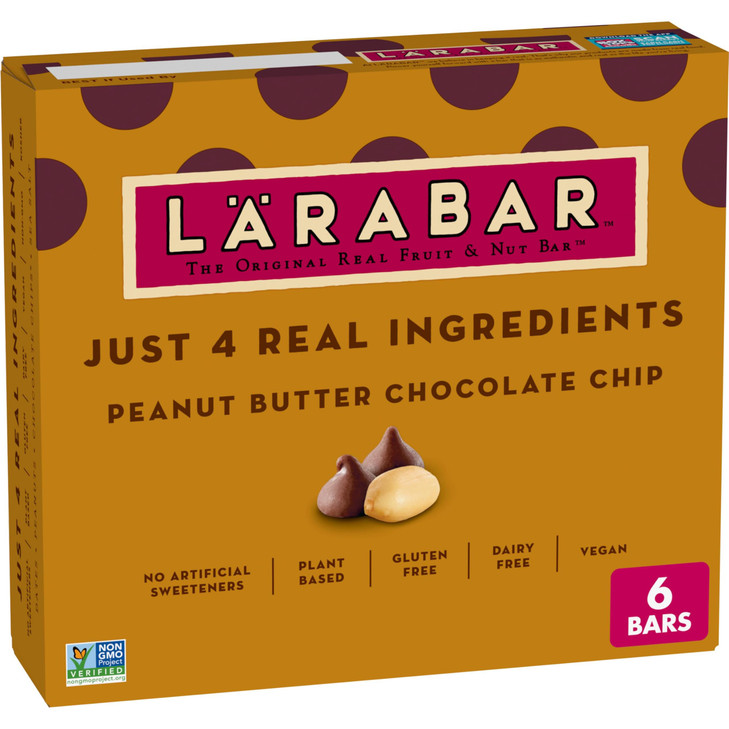 Larabar Peanut Butter Chocolate Chip Fruit and Nut Bars Gluten Free and Vegan 96 oz 6 Ct