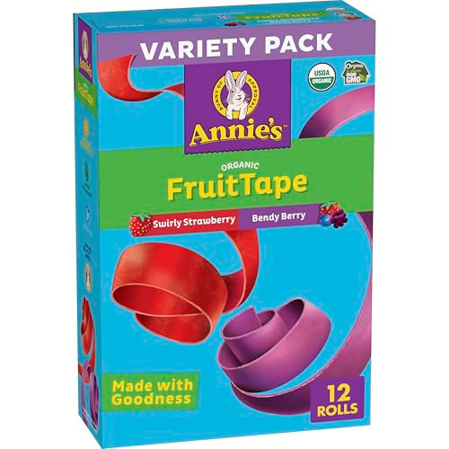 Annies Organic Fruit Tape Swirly Strawberry and Bendy Berry Gluten Free Variety Pack 12 Rolls 9 oz