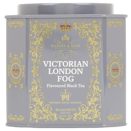 Harney Sons Victorian London Fog Tea Black and Oolong Tea with Citrus Vanilla and Lavender 30 Sachets Historic Royal Pal