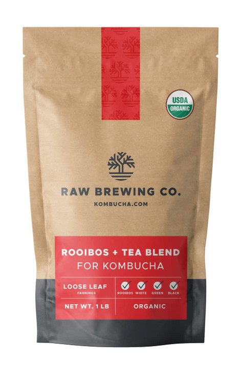 Kombuchacom Certified Organic Loose Leaf Tea Kombucha Brewing Blends Rooibos Mixed Tea Blend 8 Ounce Makes up to 25 gall