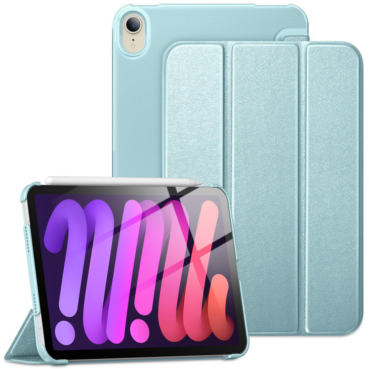 DTTO Case for iPad mini 7th/6th Generation 8.3 Inch, Premium Silk Pattern Slim Trifold Stand Hard Cover for iPad mini 7 (A17 Pro) / iPad mini 6 [Supp